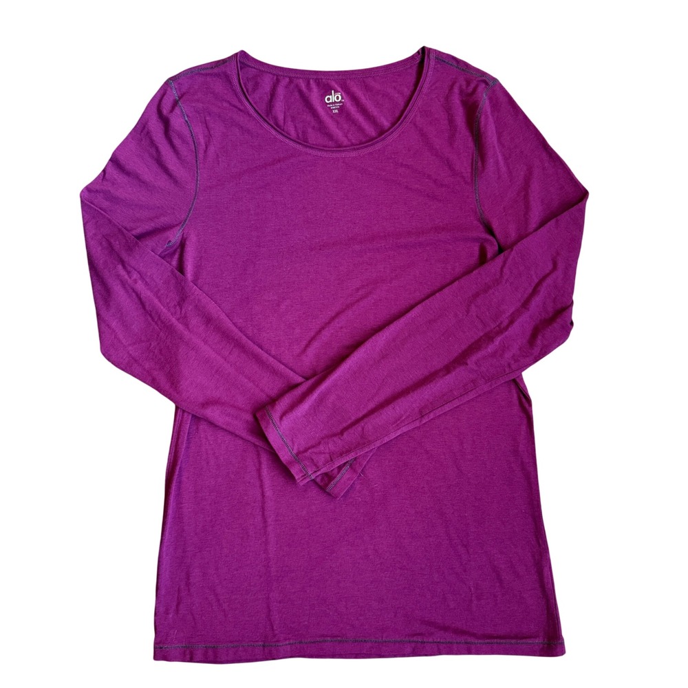 Alo Alosoft Yoga Women's XXL Long Sleeve Scoop Neck Long Sleeve Top